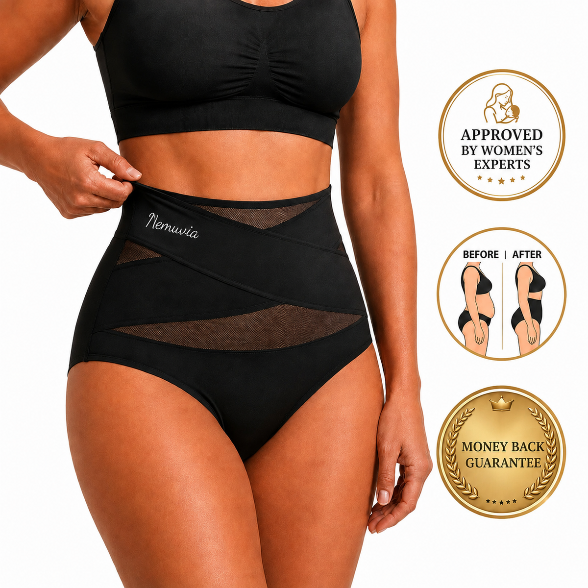 Shaping briefs with a 360° crossover band