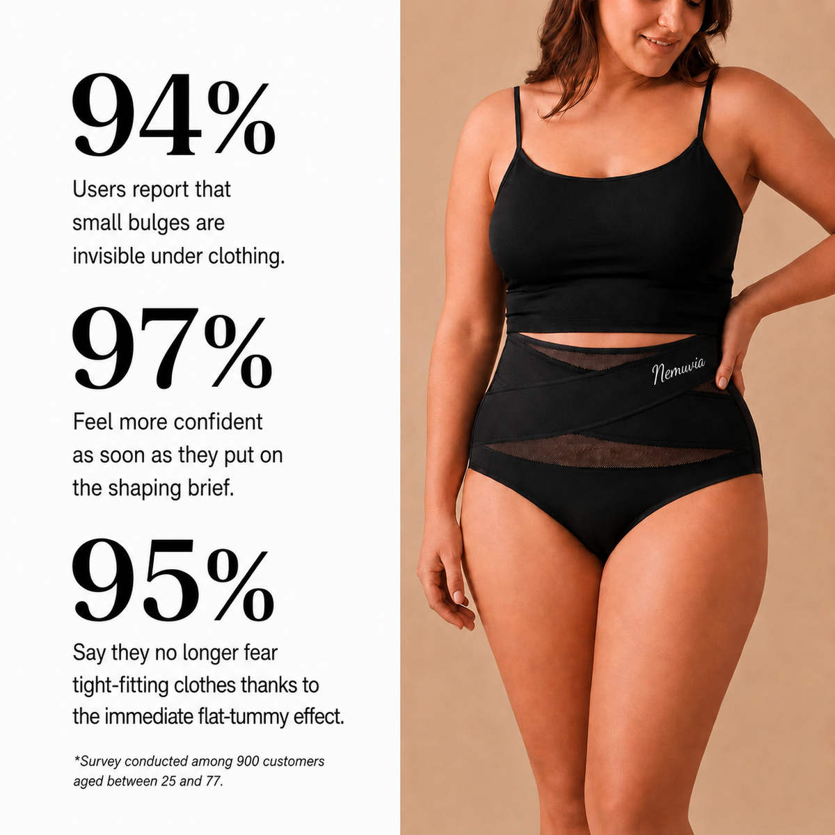 Shaping briefs with a 360° crossover band