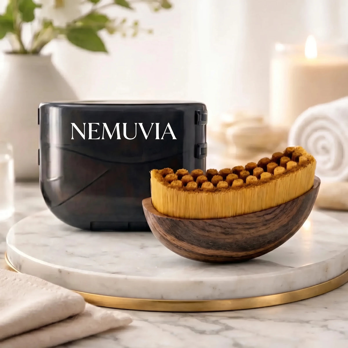 Brosse lymphatique Nemuvia et son etui