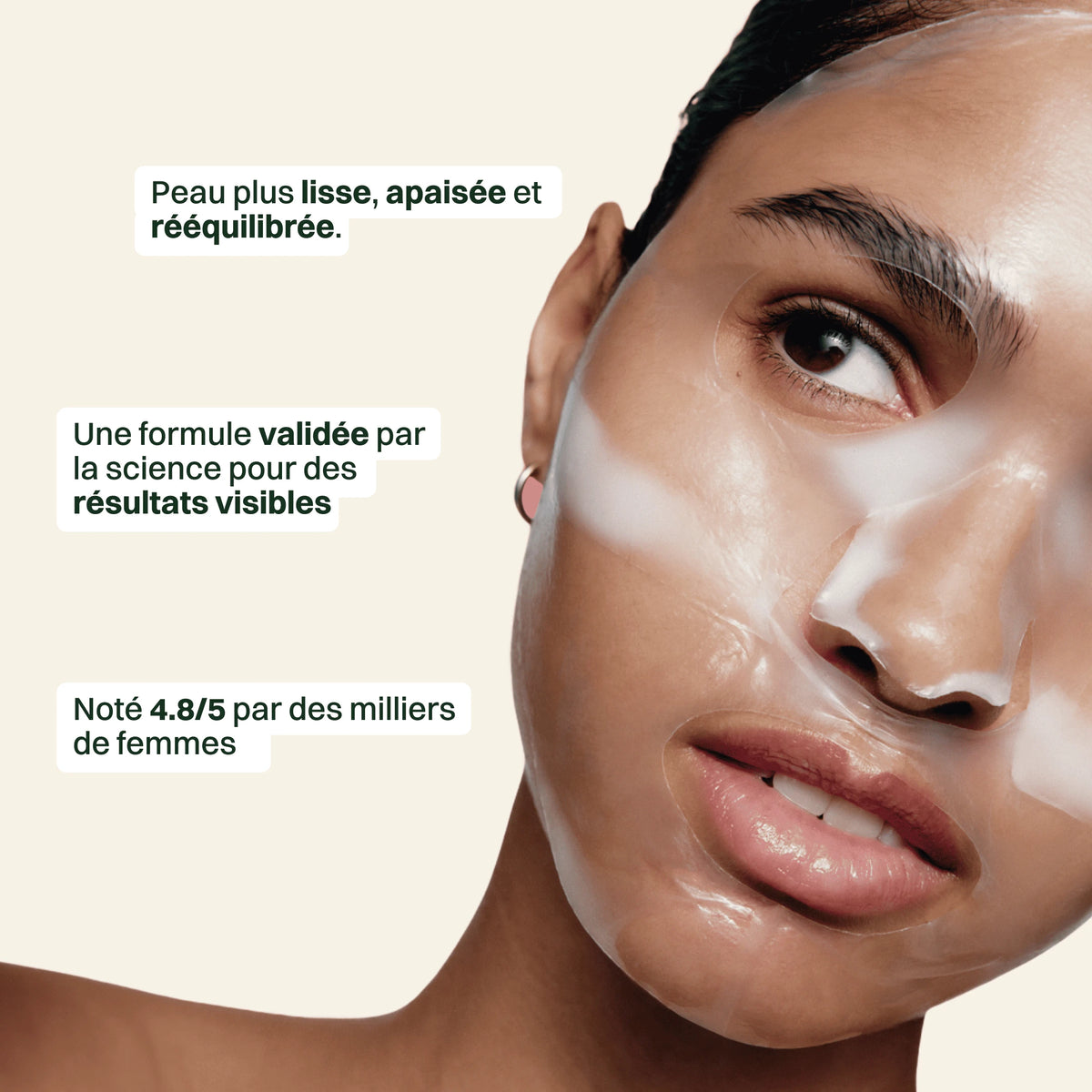 Peau plus lisse, apaisee et reequilibree